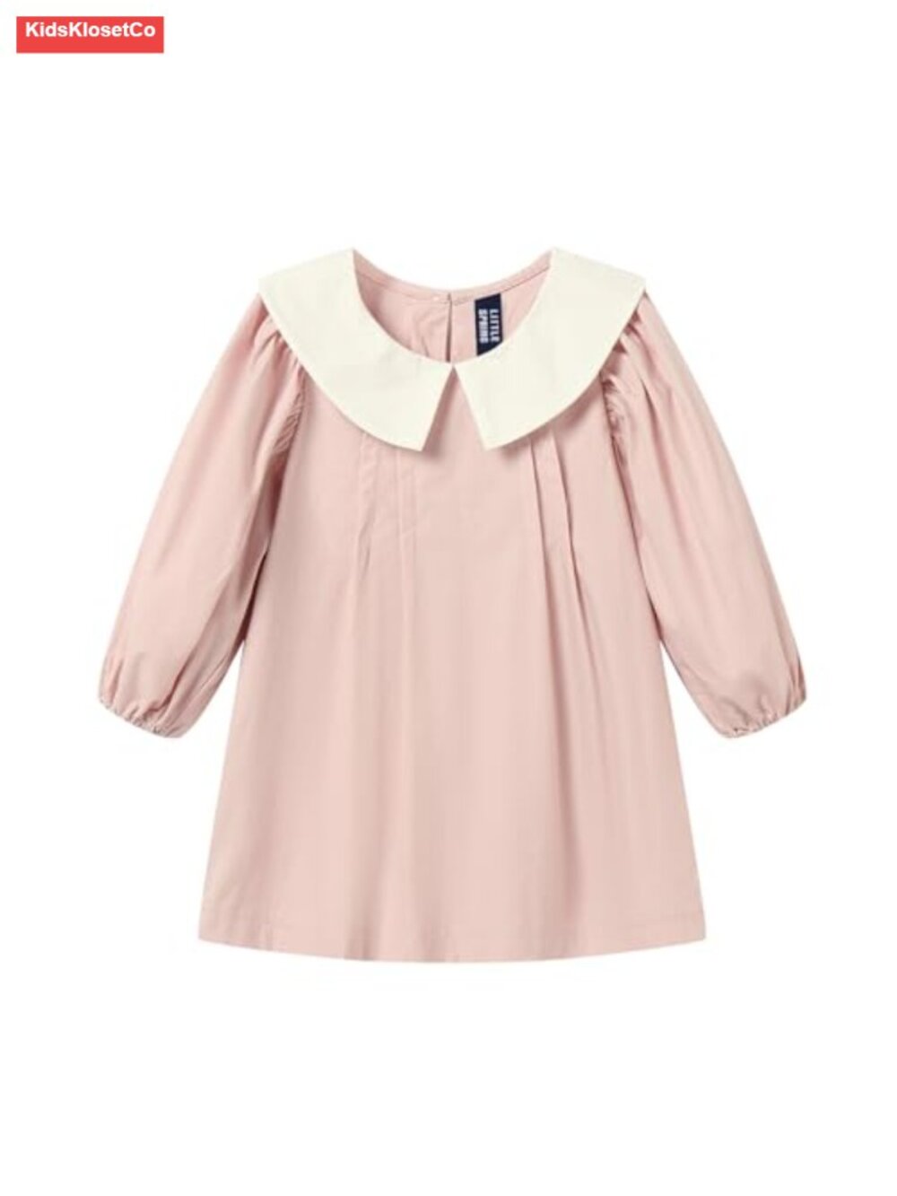 Girls Long Sleeve Dress with Peter Pan Collar Casual Fall Dress